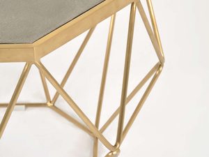 Miniaturka 7 - Stolik boczny glamour złoty stelaż szary blat