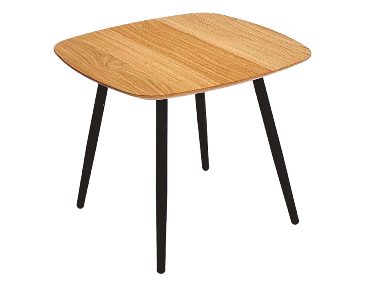 Stolik Drewniany Mały z Geometryczną Nóżką – Linaro 01