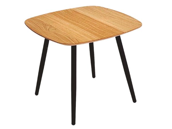 Stolik Drewniany Mały z Geometryczną Nóżką – Linaro 01