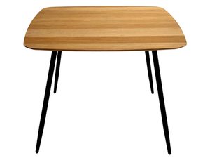 Miniaturka 1 - Dębowy stół kwadratowy z zaokrąglonymi rogami widok frontalny