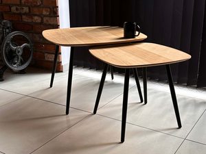 Miniaturka 5 - Stolik Drewniany Mały z Geometryczną Nóżką – Linaro 01