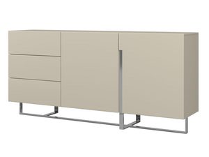 Miniaturka 1 - Nowoczesna komoda MDF w beżowym kolorze z nogami ze stali nierdzewnej