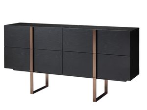 Miniaturka 1 - Komoda MDF z czarną okleiną i stalowymi nogami, styl industrialny