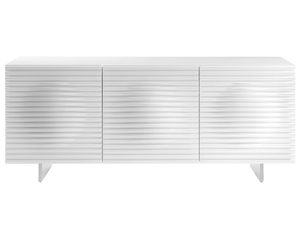 Miniaturka 1 - Komoda MDF z poziomymi żłobieniami i metalowymi nogami