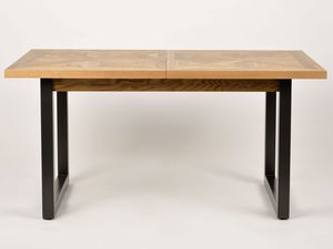 Miniaturka 1 - Stół jadalniany z olejowanego drewna dębowego i metalową podstawą