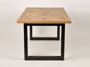 Miniaturka 2 - Drewniany stół z intarsją i prostokątnym blatem w stylu loftowym