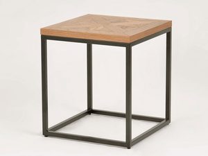 Miniaturka 1 - Dębowy stolik z intarsją w stylu industrialnym do salonu