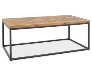 Miniaturka 1 - Konsola z blatem z drewna dębowego z geometrycznym wzorem