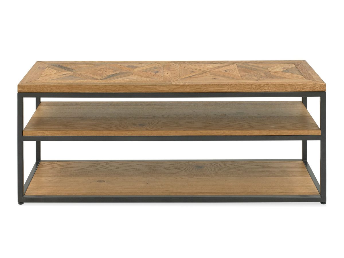 Stolik RTV loftowy z drewnianym blatem i stalowymi nogami – Karma