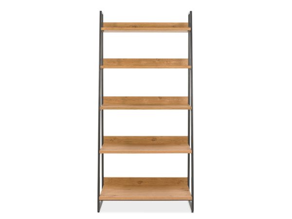Regał z drewna dębowego olejowanego i metalowej konstrukcji