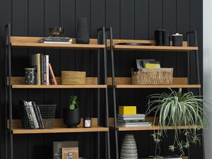 Miniaturka 4 - Industrialny regał z półkami z naturalnego dębu olejowanego