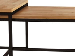 Miniaturka 4 - Stoliki kawowe dębowe loft detal blatu usłojenie drewna zbliżenie