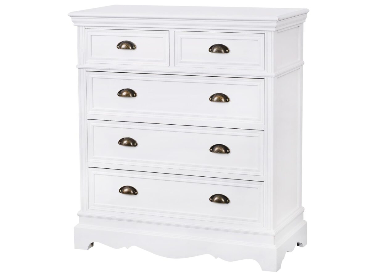 Komoda klasyczna z metalowymi uchwytami i rzeźbieniami – Latina