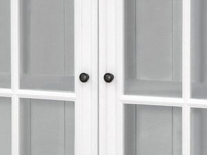 Miniaturka 2 - Biała narożna witryna drewniana z dekoracyjnymi frontami w stylu prowansalskim