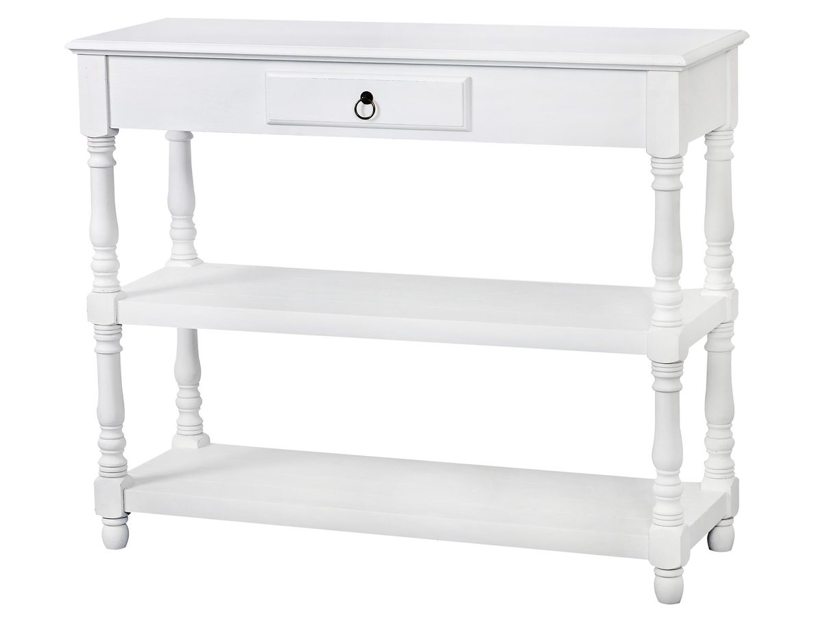 Konsola klasyczna z rzeźbieniami i metalowymi uchwytami – Latina