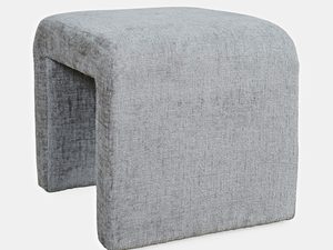 Miniaturka 1 - Designerska szara pufa boucle z grubym siedziskiem