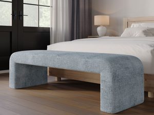 Miniaturka 3 - Aranżacja sypialni z ławką tapicerowaną boucle w kolorze taupe