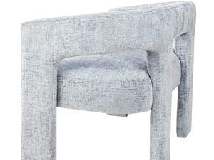 Miniaturka 1 - Detal boczny niebieskiej ławki boucle z grubym tapicerowaniem