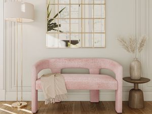 Miniaturka 2 - Ławka boucle z niskim oparciem i pastelowym wykończeniem