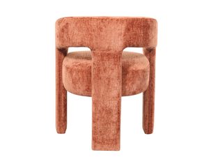 Miniaturka 2 - Kompaktowe krzesło boucle z pomarańczową tapicerką i stabilną konstrukcją