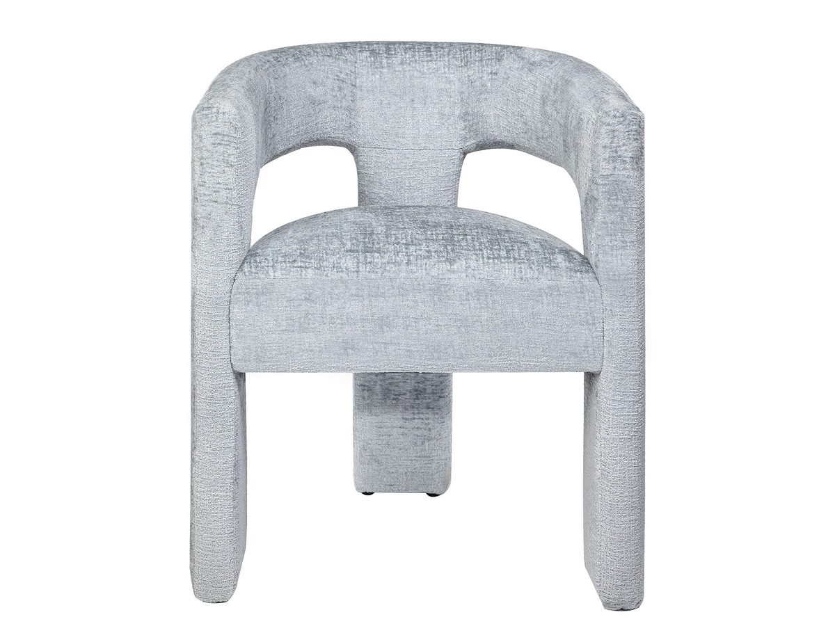 Krzesło Tapicerowane w Jasnoniebieskim Kolorze z Tkaniną Szenilową – Edinburgh