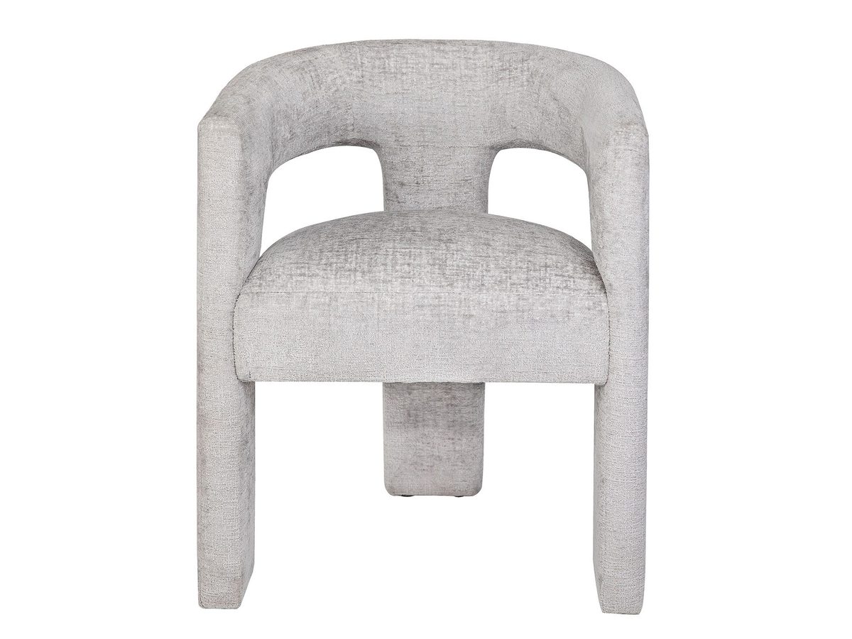 Krzesło Tapicerowane w Srebrnoszarym Kolorze z Tapicerką Szenilową – Edinburgh