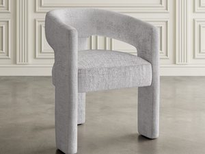 Miniaturka 3 - Nowoczesne szare krzesło boucle z grubym siedziskiem