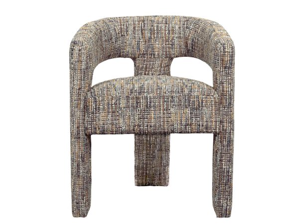 Stylowe krzesło boucle z wielobarwnym wykończeniem siedziska