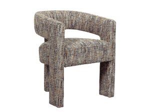 Miniaturka 1 - Designerskie krzesło w melanżu boucle z profilowanym oparciem