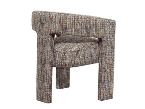 Miniaturka 3 - Krzesło w stylu retro z kolorową tkaniną i podłokietnikami