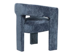 Miniaturka 2 - Tapicerowane krzesło boucle w niebieskim odcieniu z łukowatym oparciem