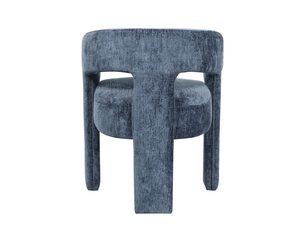 Miniaturka 3 - Krzesło boucle w kolorze granatowym z okrągłym siedziskiem