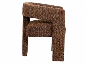 Miniaturka 1 - Krzesło z tekstury boucle w kolorze miedzianym z grubym siedziskiem