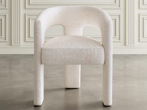 Miniaturka 4 - Nowoczesne krzesło w stylu minimalistycznym z obiciem w kolorze kremowym