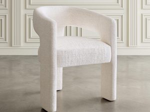 Miniaturka 5 - Designerskie krzesło z białym tapicerowaniem do salonu