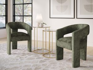 Miniaturka 4 - Krzesła w kolorze zieleni butelkowej w nowoczesnej aranżacji jadalni