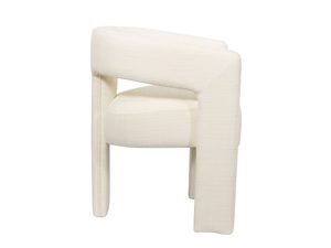 Miniaturka 2 - Nowoczesne krzesło z obiciem boucle w odcieniu kremowym