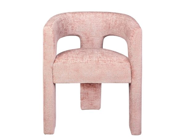Krzesło w stylu glamour z obiciem w kolorze pudrowego różu
