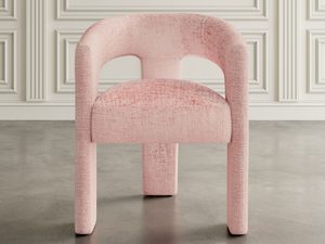 Miniaturka 1 - Designerskie różowe krzesło boucle z wygodnym siedziskiem