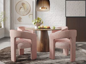 Miniaturka 3 - Zestaw jadalniany z różowymi krzesłami i drewnianym stołem