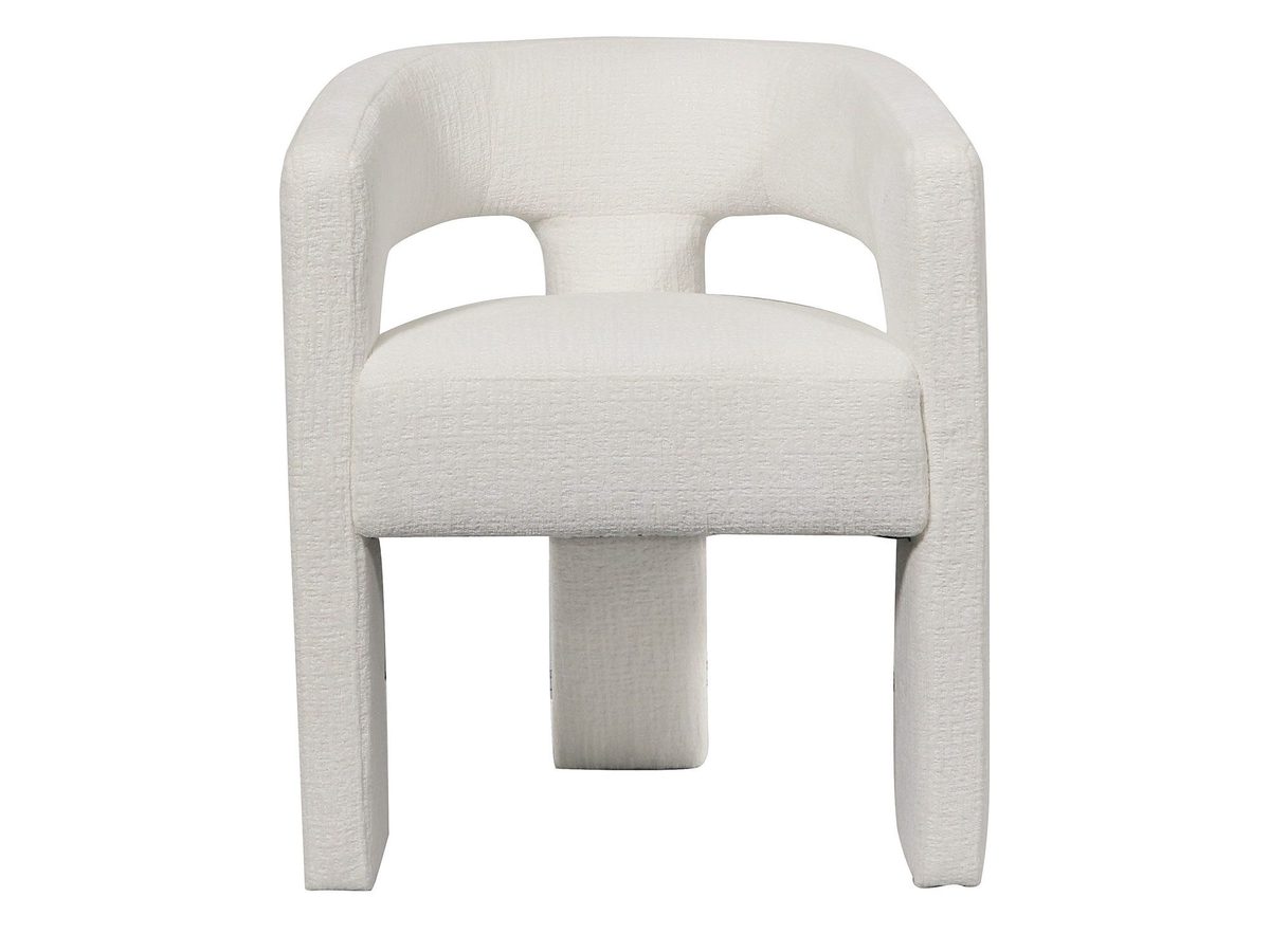 Krzesło Tapicerowane Białe z Obłymi Kształtami i Luksusową Tapicerką