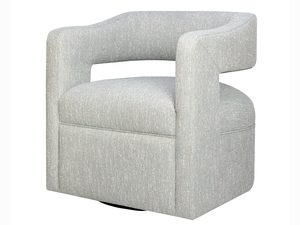 Miniaturka 1 - Krzesło tapicerowane jasno-szare z wyciętym oparciem