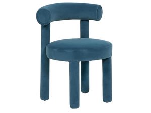 Miniaturka 1 - Krzesło tapicerowane niebieskie z walcowatym oparciem