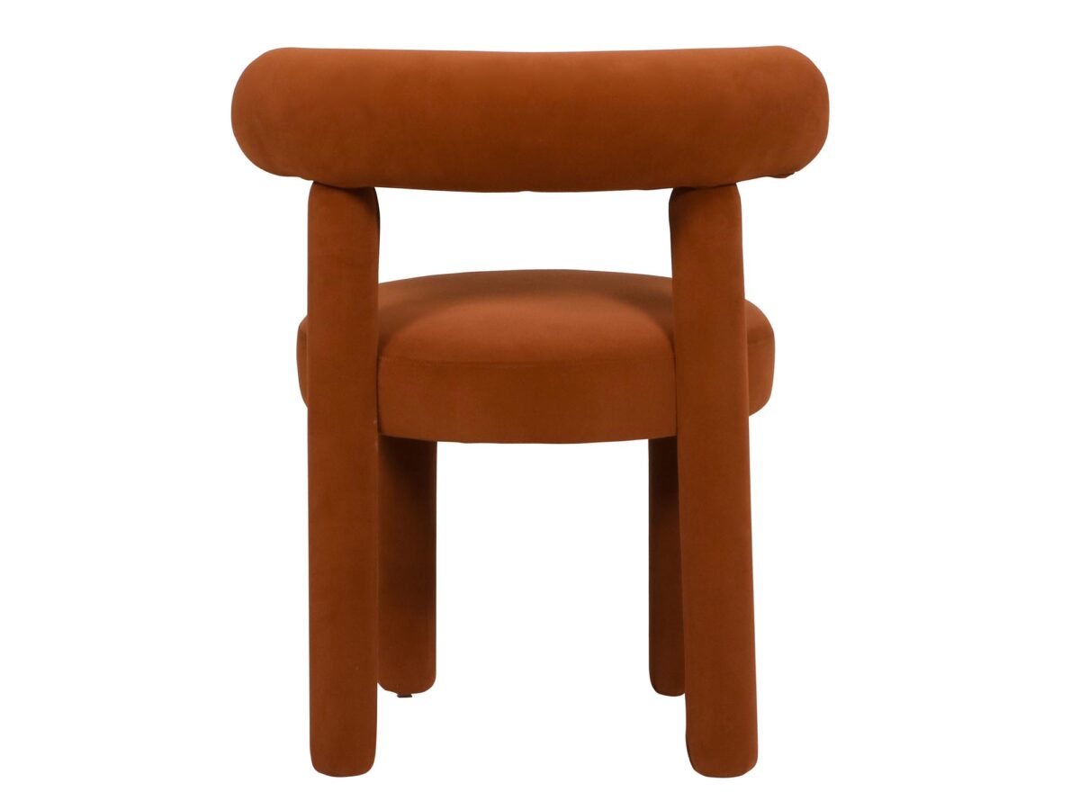 Krzesło tapicerowane kremowe z walcowatym oparciem