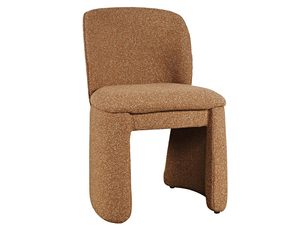 Miniaturka 1 - Fotel tapicerowany w kolorze rdzawobrązowym z zaokrąglonym oparciem