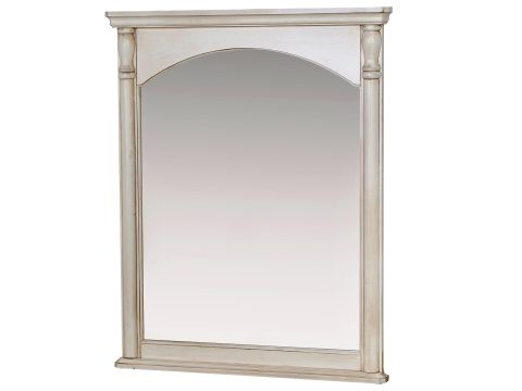 Drewniane lustro w prostokątnej ramie w stylu prowansalskim kolor biały