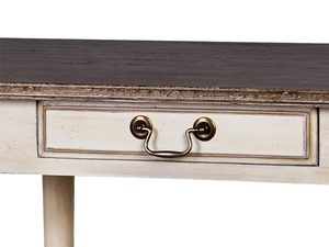 Miniaturka 1 - Detal drewnianej konsoli z dekoracyjnymi frontami w stylu prowansalskim kolor biały