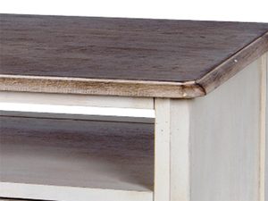 Miniaturka 2 - Detal drewnianego blatu w stylu prowansalskim kolor biały