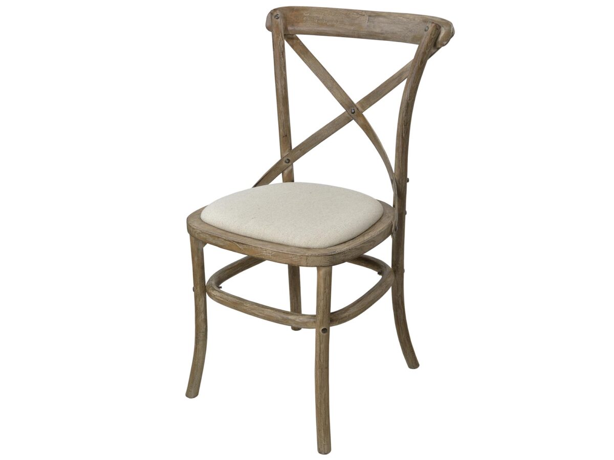 Krzesło tapicerowane prowansalskie z metalowymi nogami – Garda