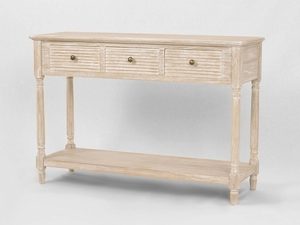 Miniaturka 1 - Konsola w stylu boho z drewnianym blatem i metalowymi uchwytami – Toscana